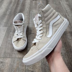 Vans Old Skool High Top Skate Sneakers, Beige/Tan, Unisex Size- M6.5/W8